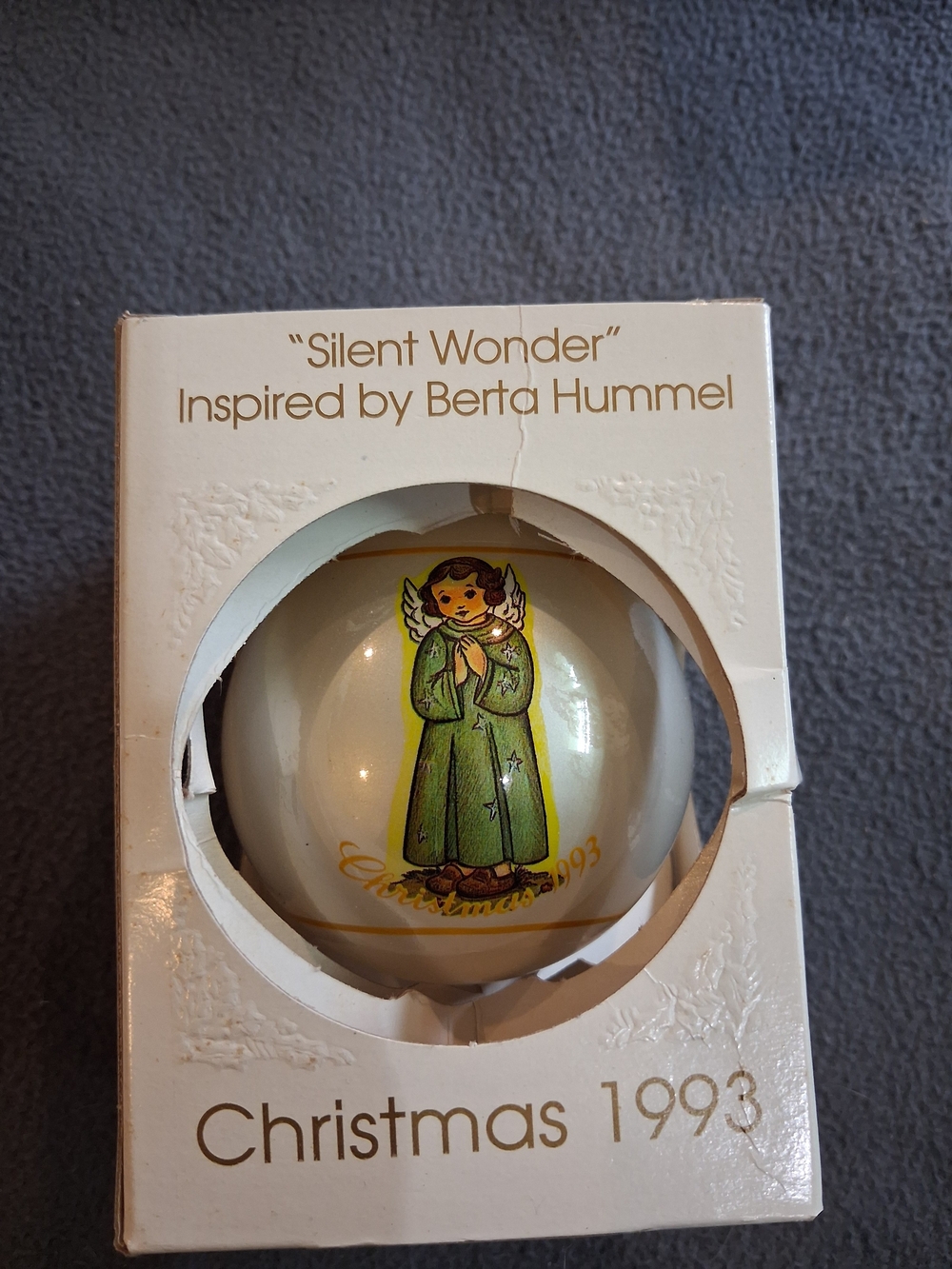 Hummel Green Angel Christmas Ornament - Green, White, Gold